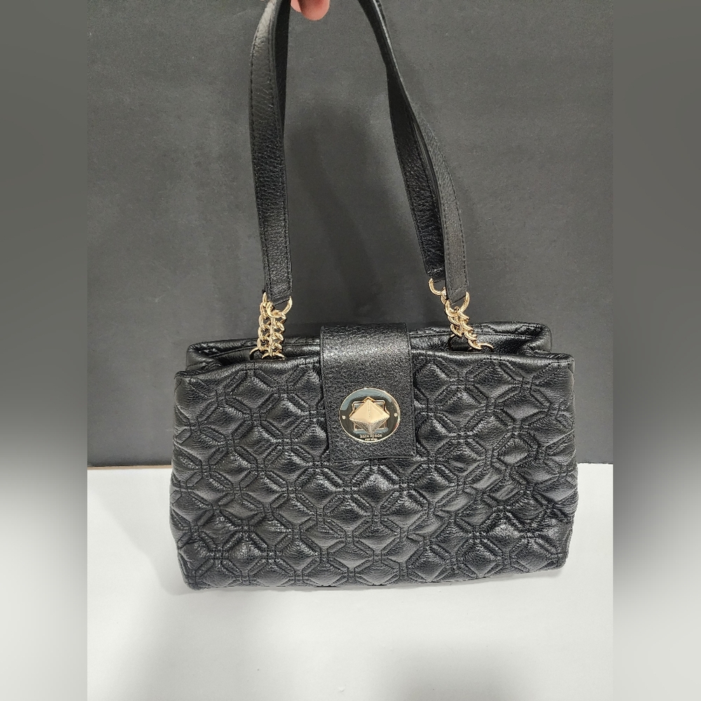 Kate Spade New York Astor Court Elena Quilted Black Leather Shoulder Bag Design